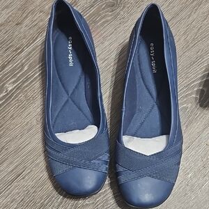 Easy Spirit Navy Slip-On Crossband Ballet Flats